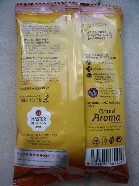 Douwe Egberts - Paloma 100g - zadní strana